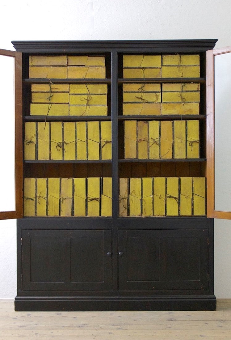 A C19th ebonised cabinet
