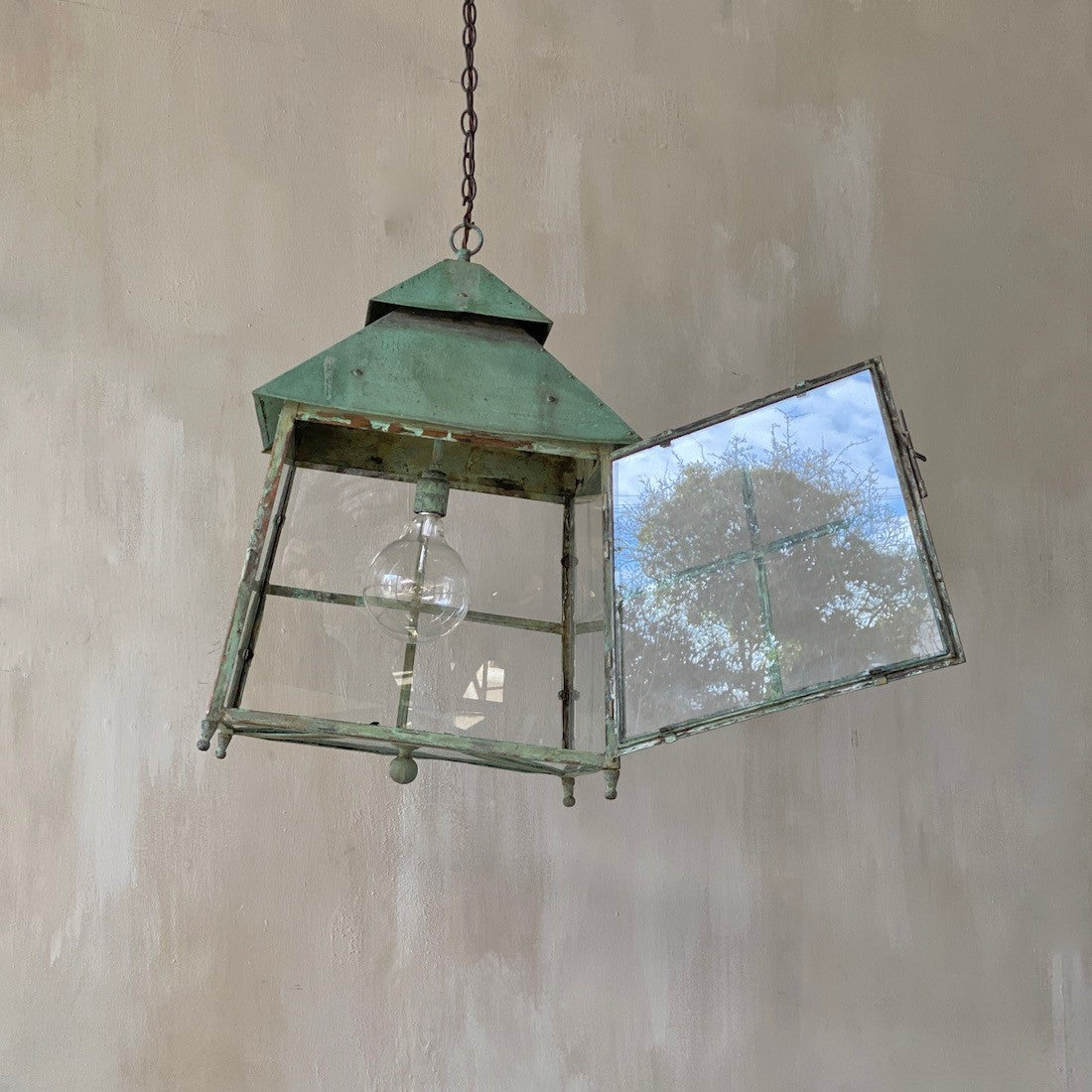 A large Arts and Crafts copper lantern