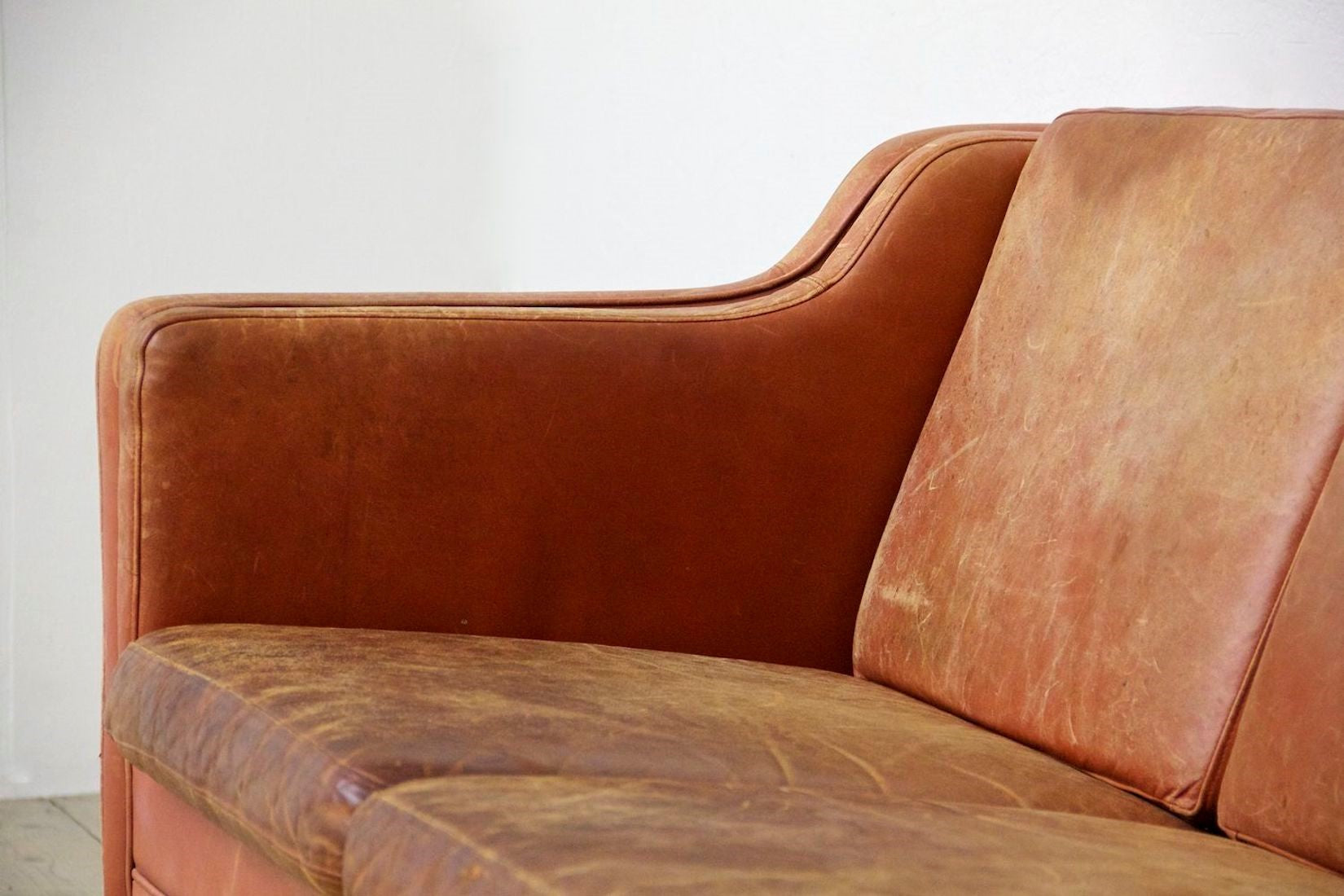 A C20th leather sofa