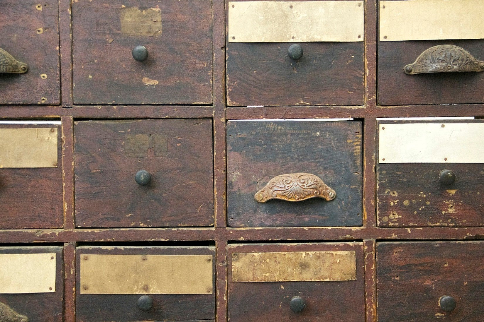 A C19th bank of drawers