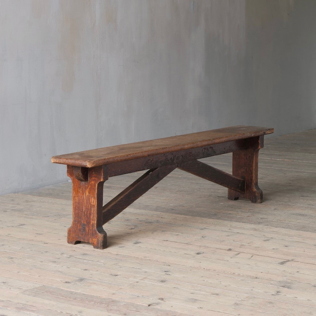 A pair of oak benches
