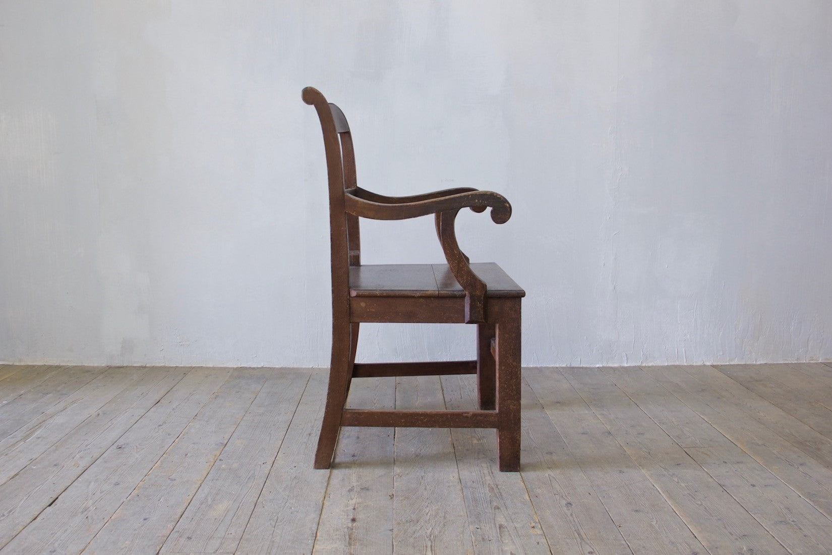A C19th painted armchair