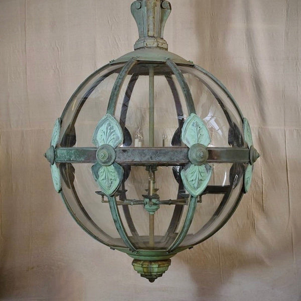 Monumental (2.5m) classical copper globe lantern