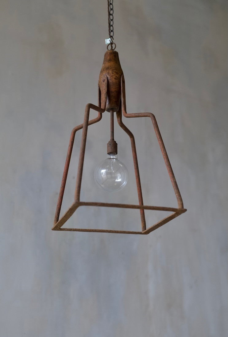 A large wrought iron lantern