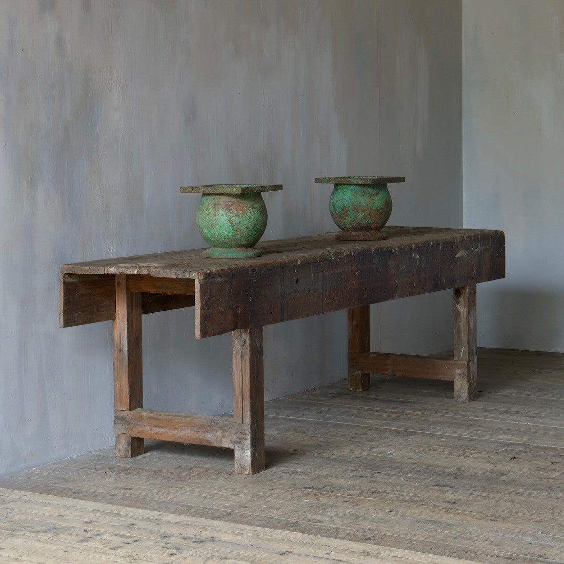 A pair of geometric planters