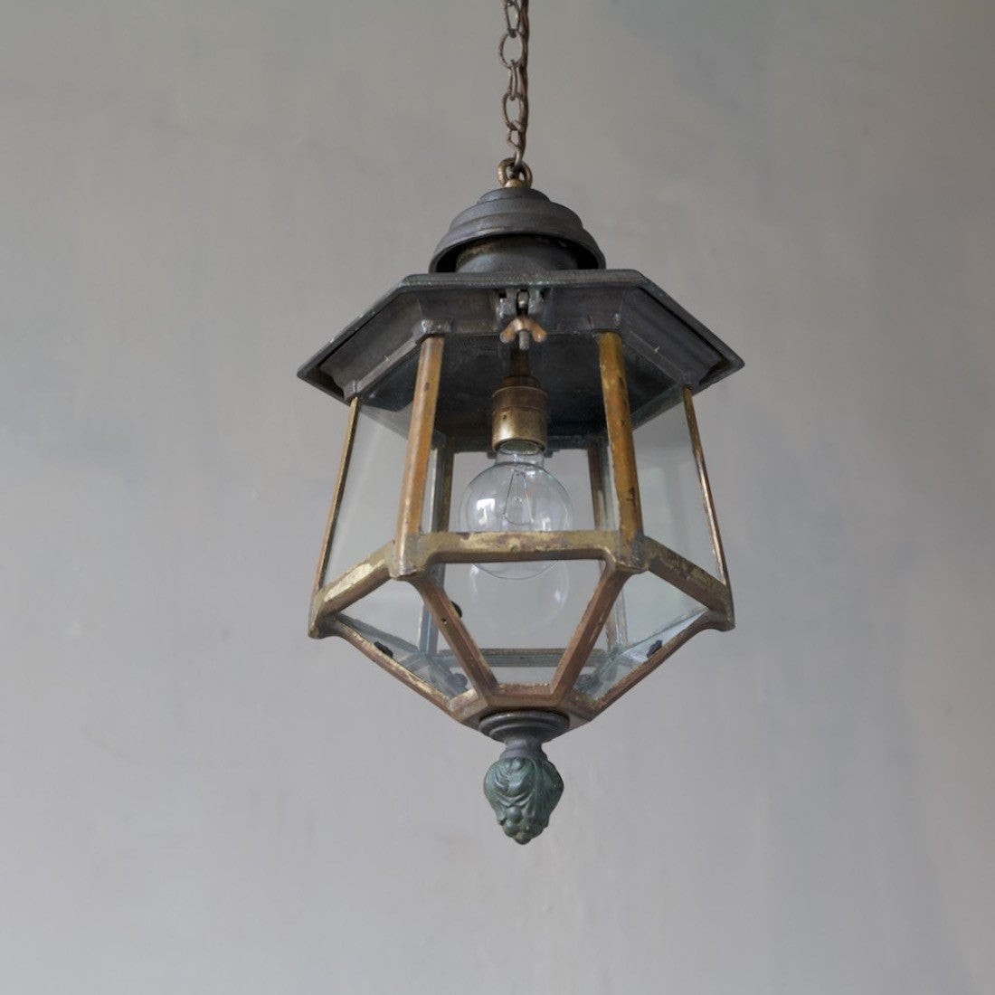 A hexagonal 1940s lantern