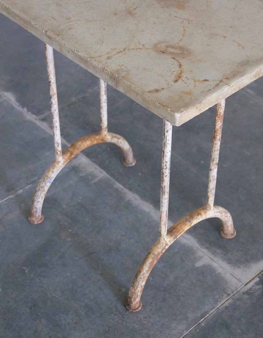 A 1920s side table with marble top