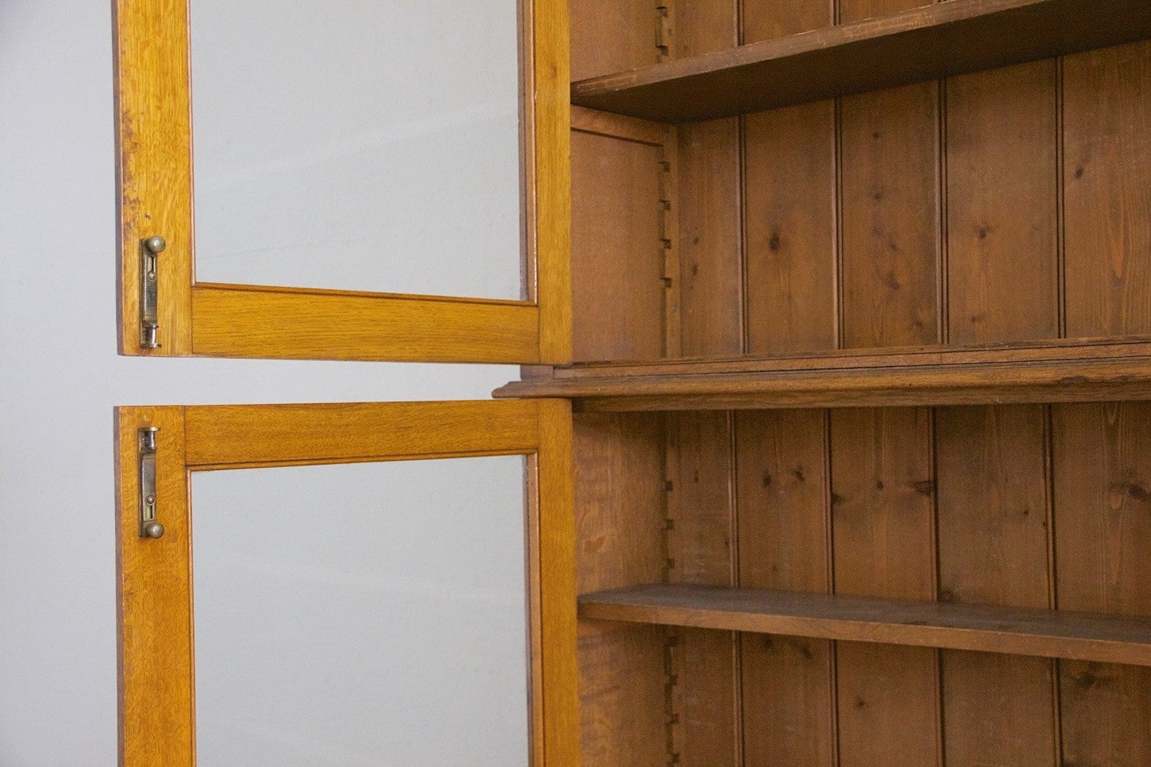 A late C19th oak library cabinet