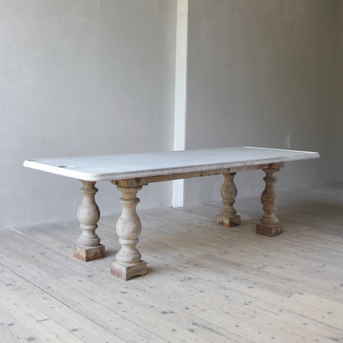A 19th century creamery table