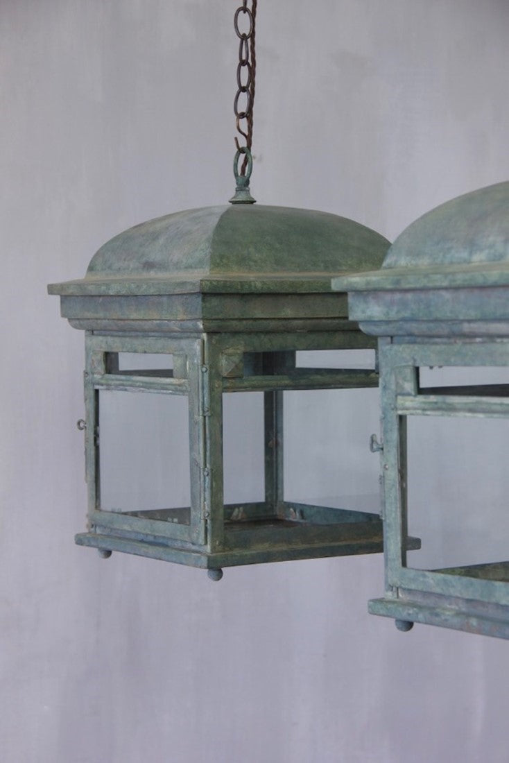 A pair of bronze lanterns