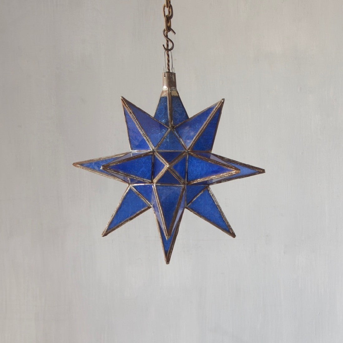 Blue star hanging lantern