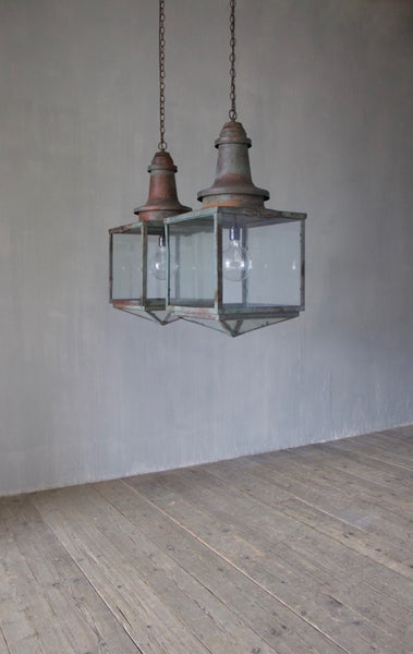 A pair of copper 1930's lanterns