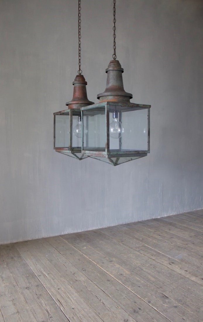A pair of copper 1930's lanterns