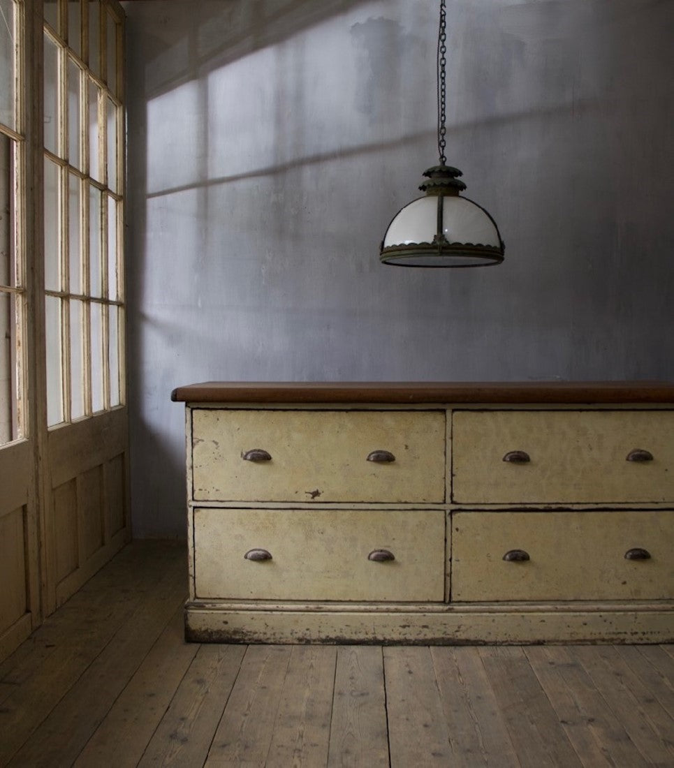 A large half-globe pendant light