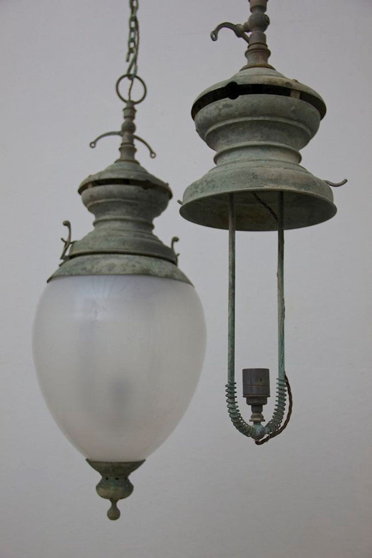 A pair of C19th Italian globe lanterns