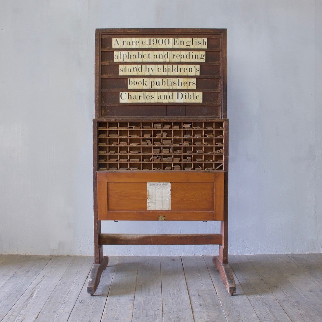Early 20th century alphabet reading stand