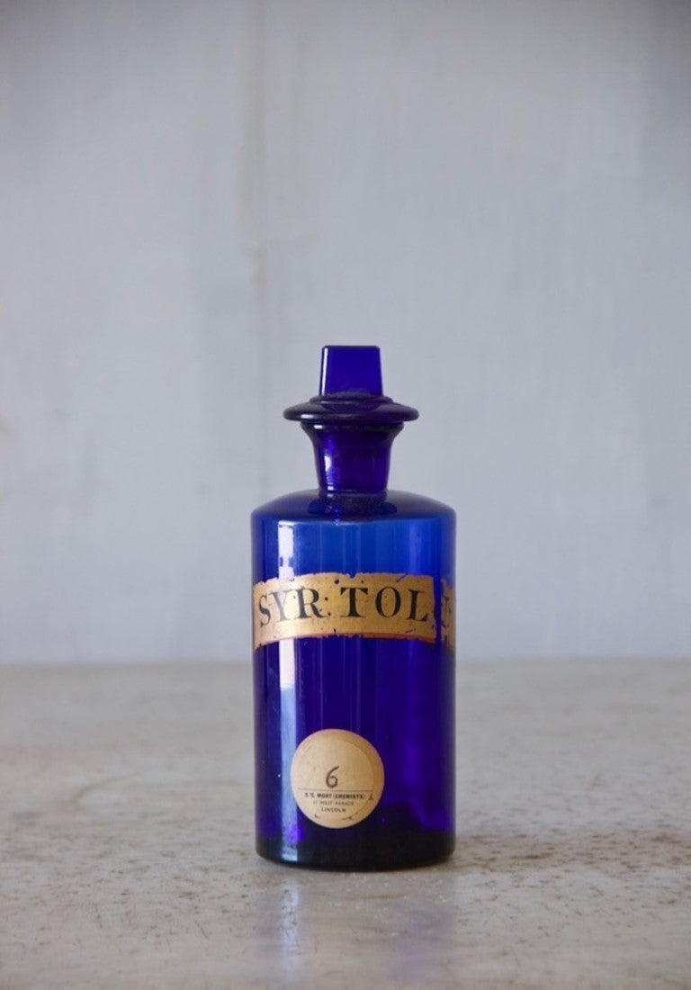 A collection of five C19th apothecary bottles