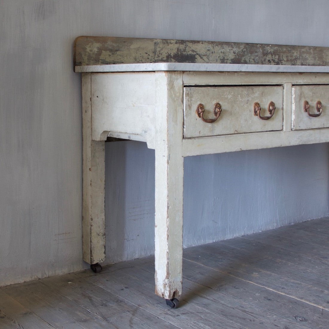 A C19th dresser with marble top