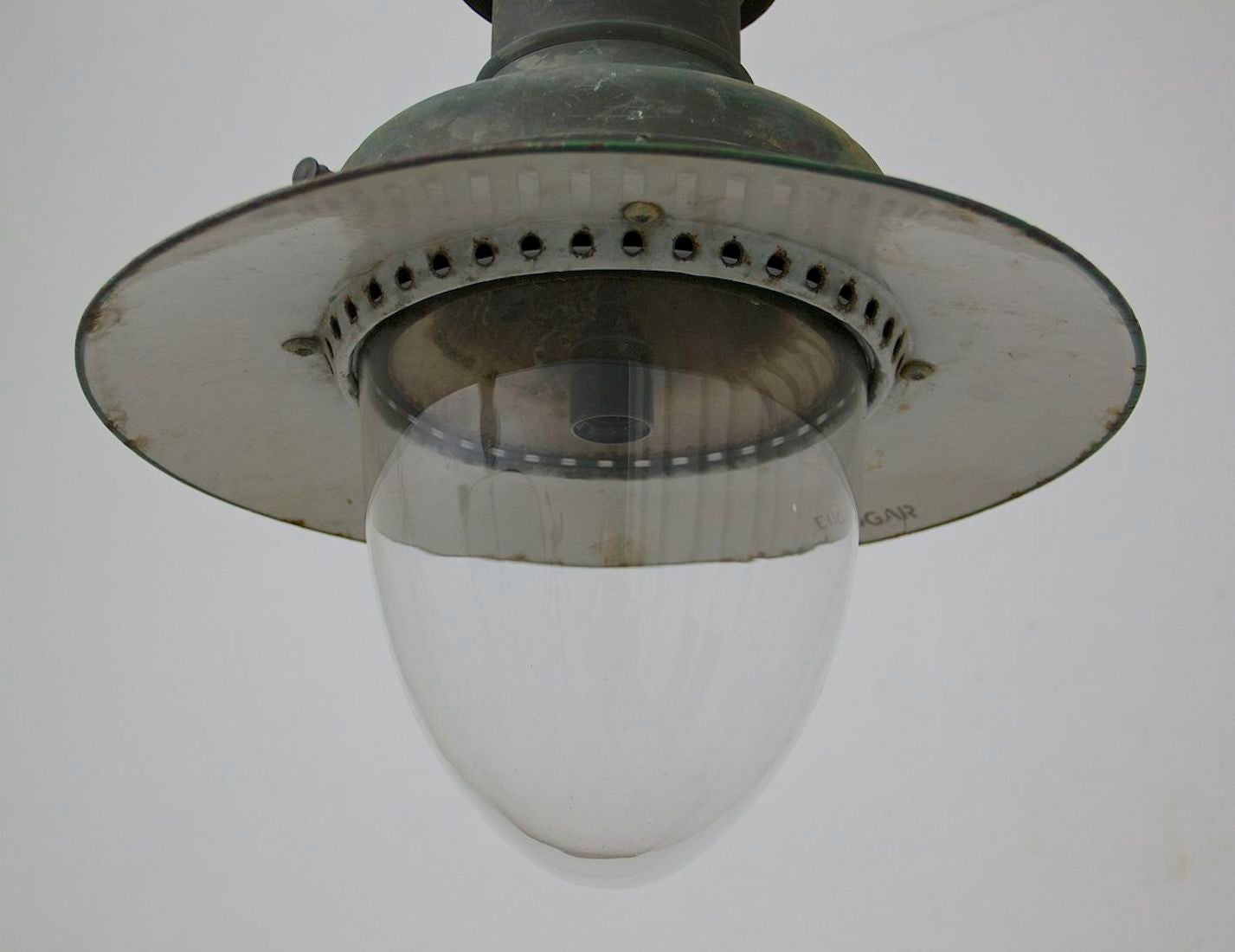 A C19th copper station light