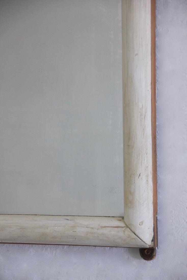 A large Gesso shop mirror, original mirror plate