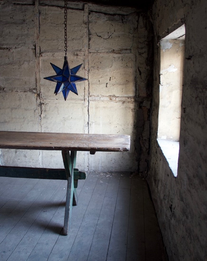 Blue star hanging lantern