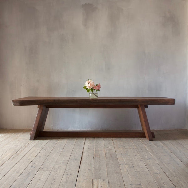 A single plank English walnut table