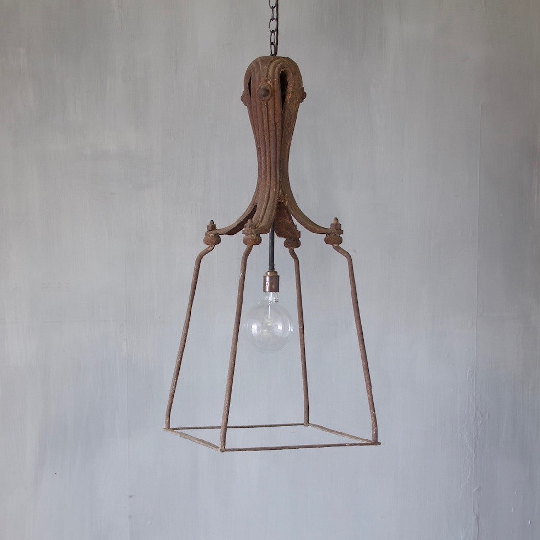 A C19th wrought iron lantern