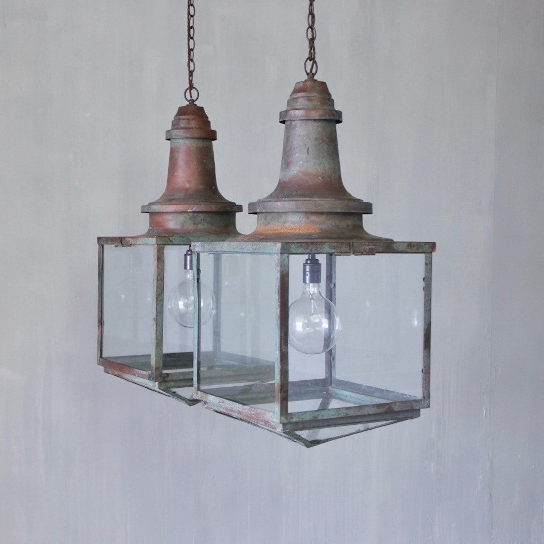 A pair of copper 1930's lanterns