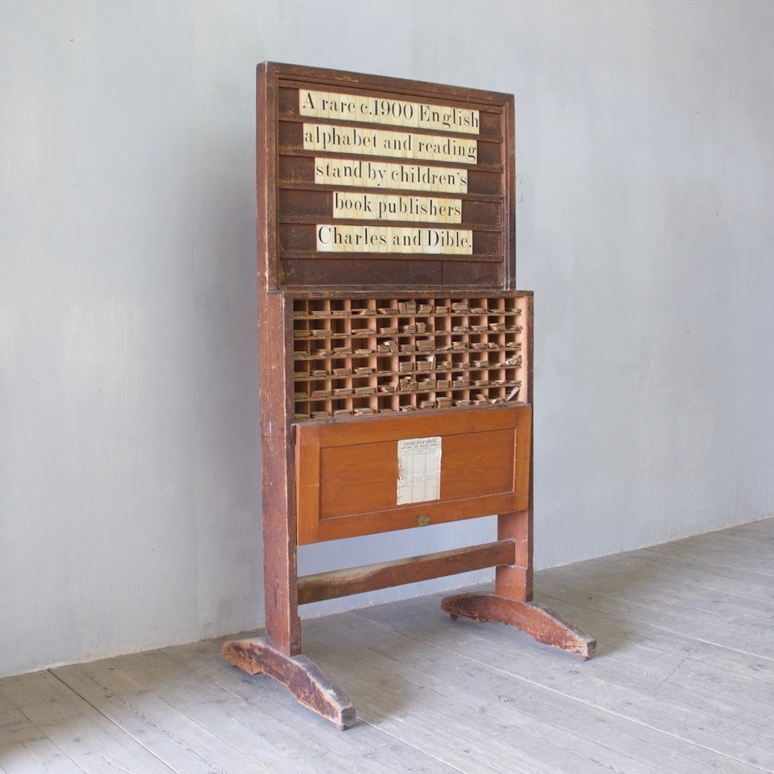Early 20th century alphabet reading stand