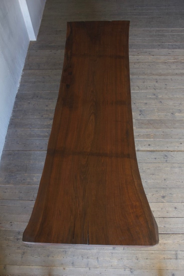A single plank English walnut table