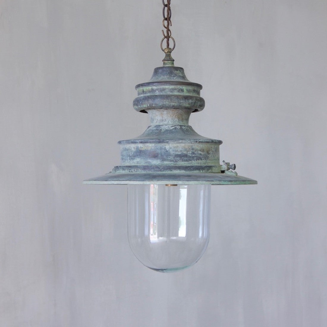 A copper station light