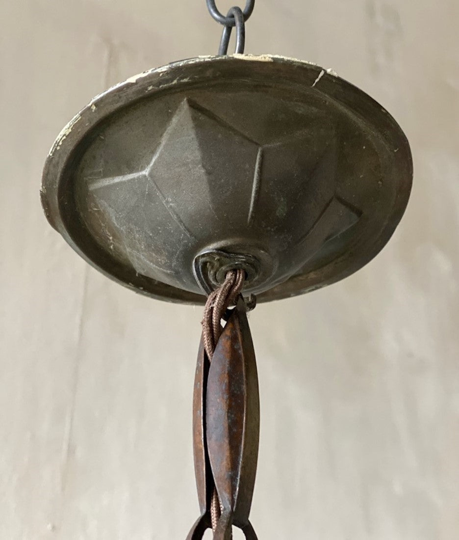 A geometric globe pendant light
