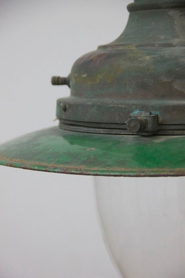 A C19th copper station light
