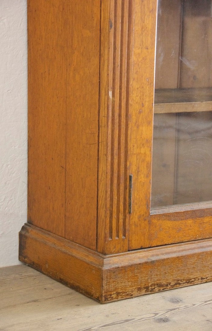 A late C19th oak library cabinet