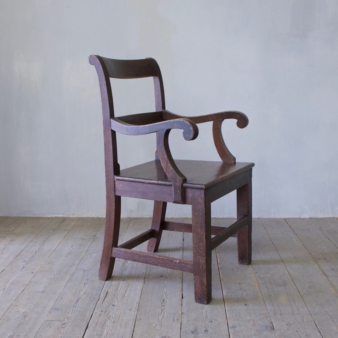 A C19th painted armchair