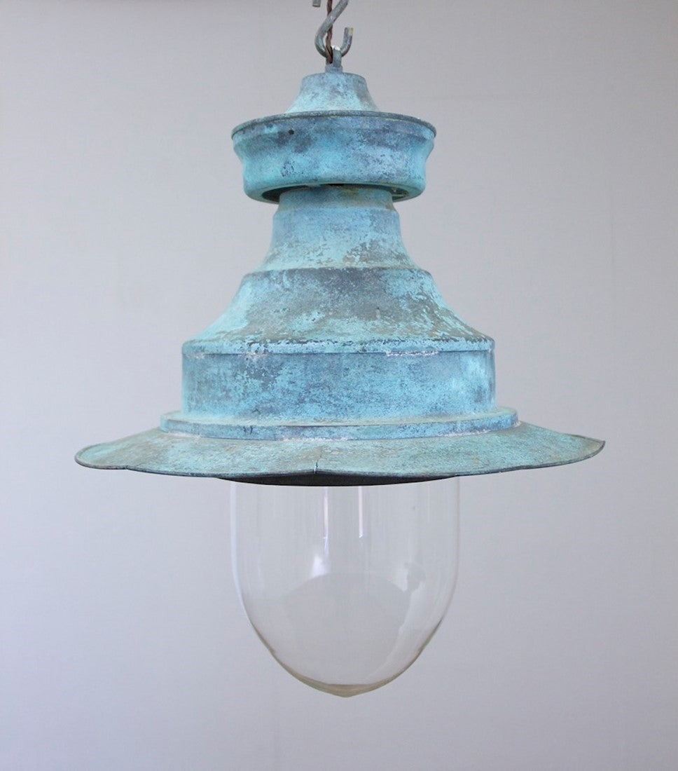 A large pair of copper station lights