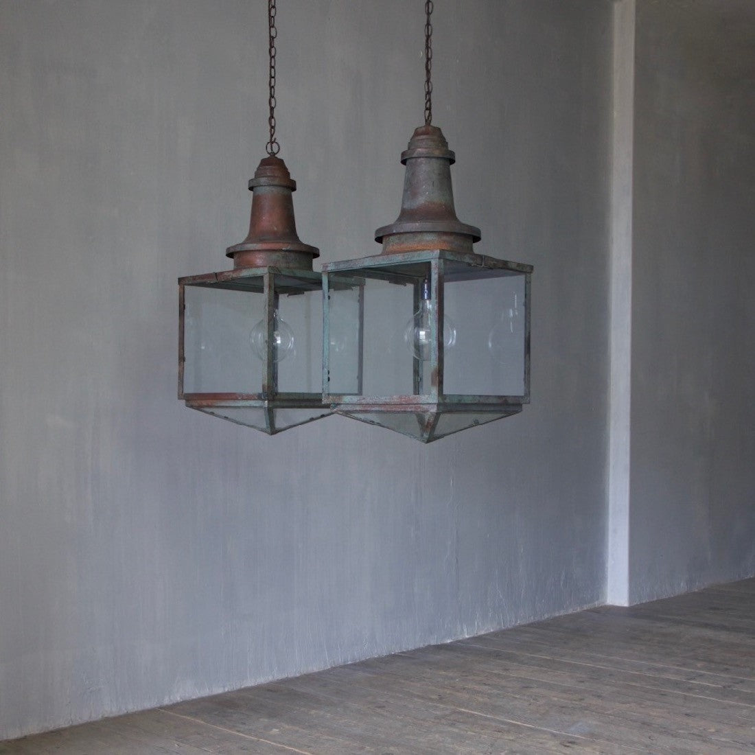 A pair of copper 1930's lanterns
