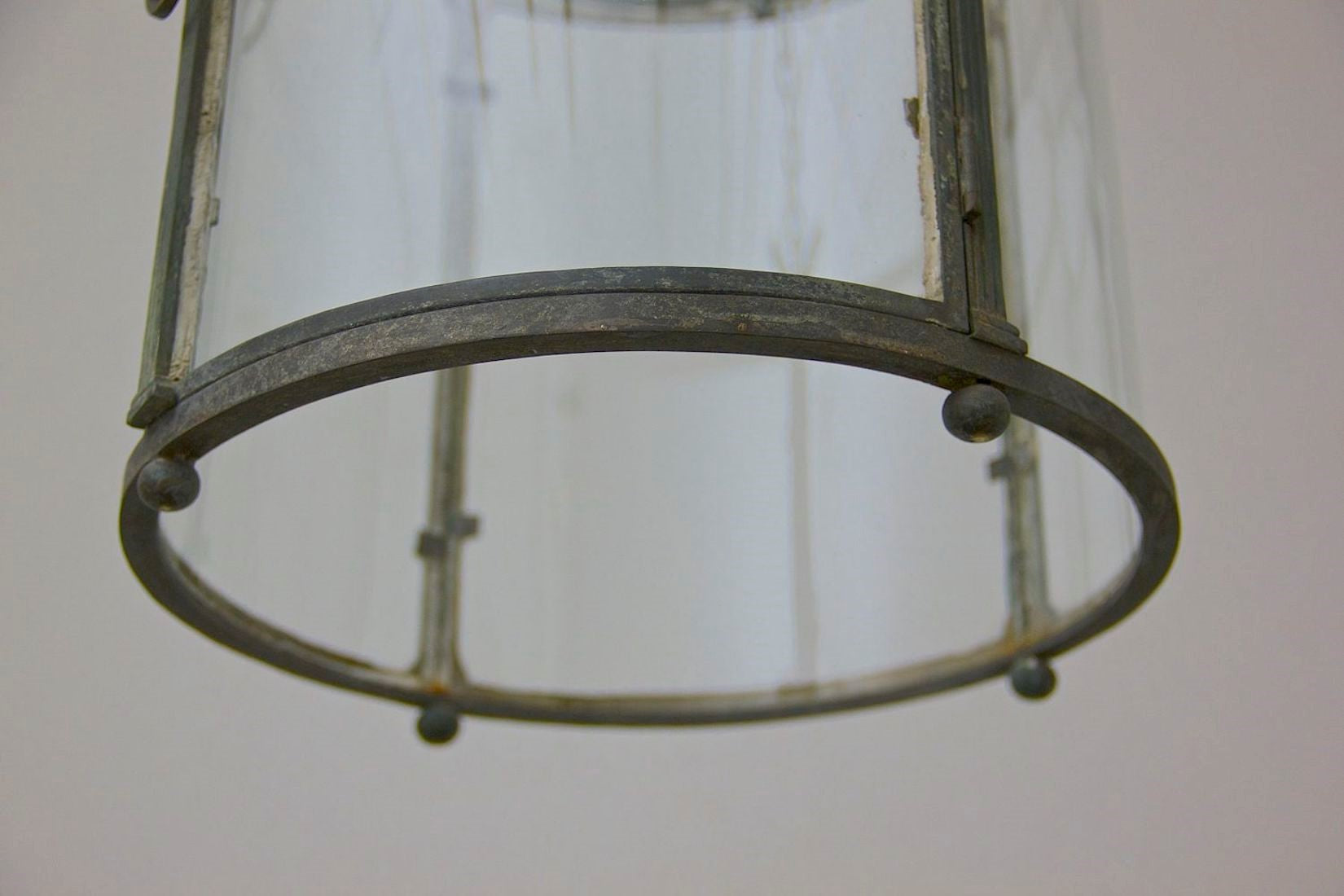 A late C19th bronze hall lantern