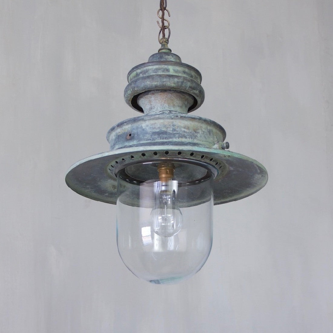 A copper station light