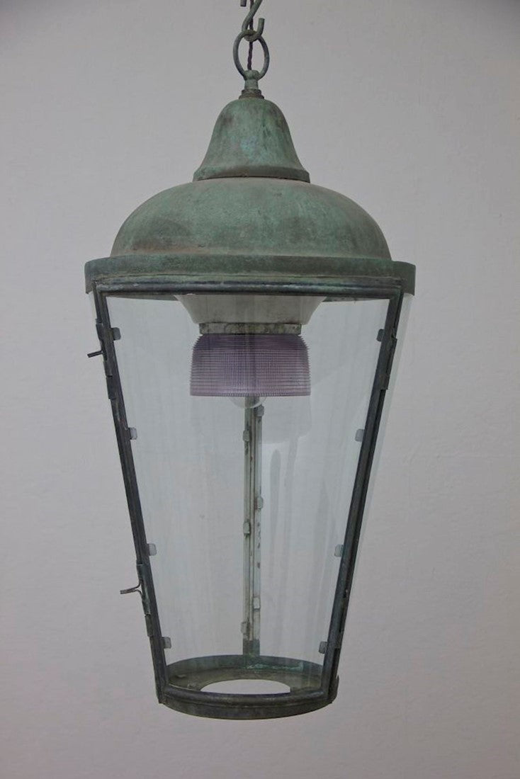 A 1930's cylindrical copper lantern