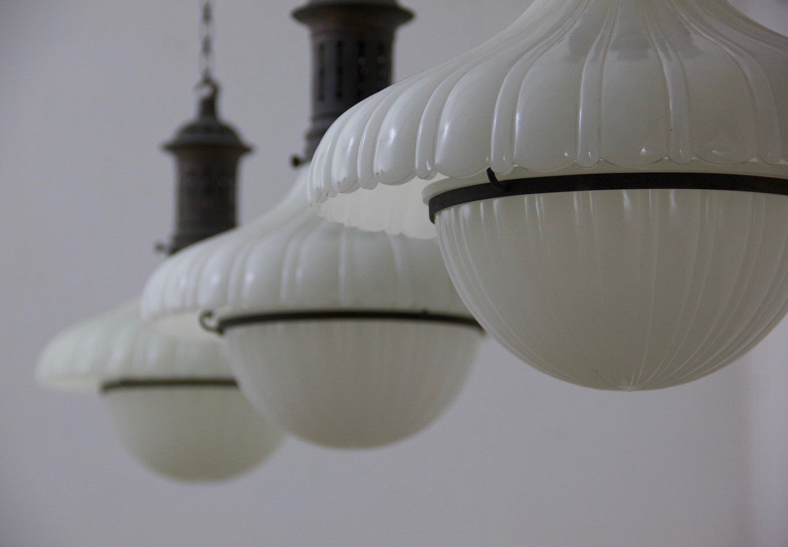 A set of 4 Jefferson pendant lights