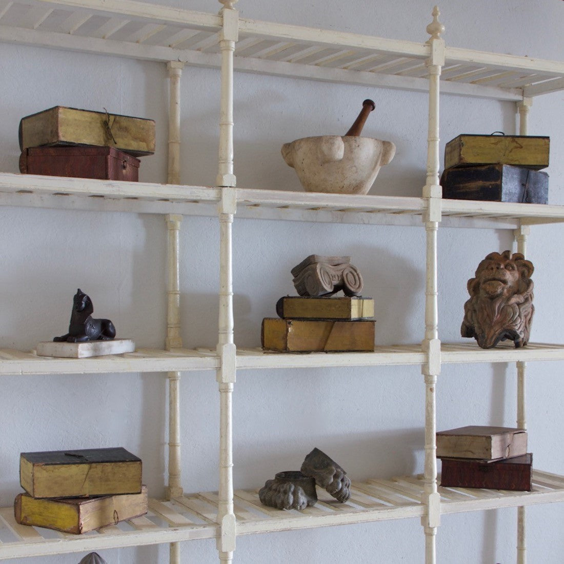 A C19th English linen rack