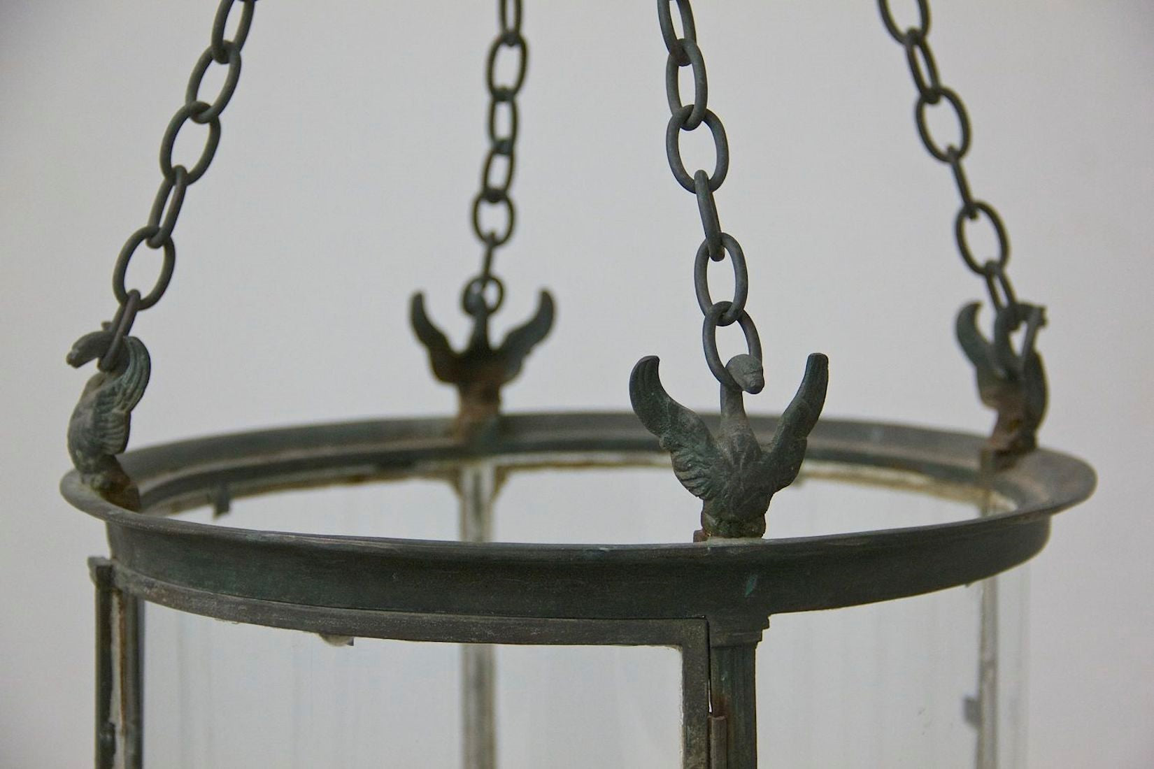 A late C19th bronze hall lantern