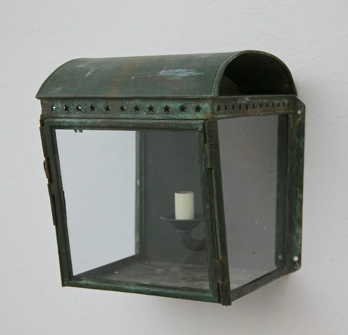 A C19th copper wall lantern