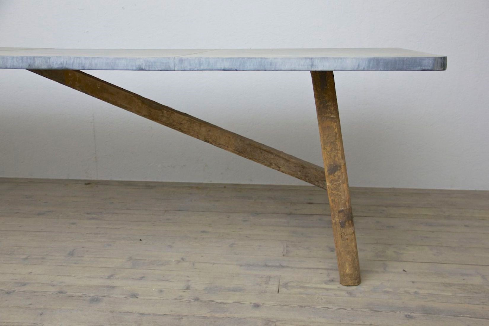 A C19th zinc top preparation table