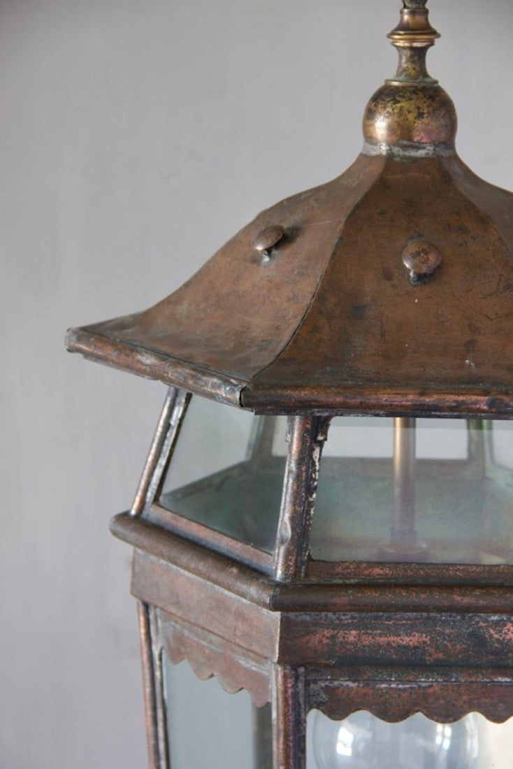 An Arts and Crafts hanging lantern