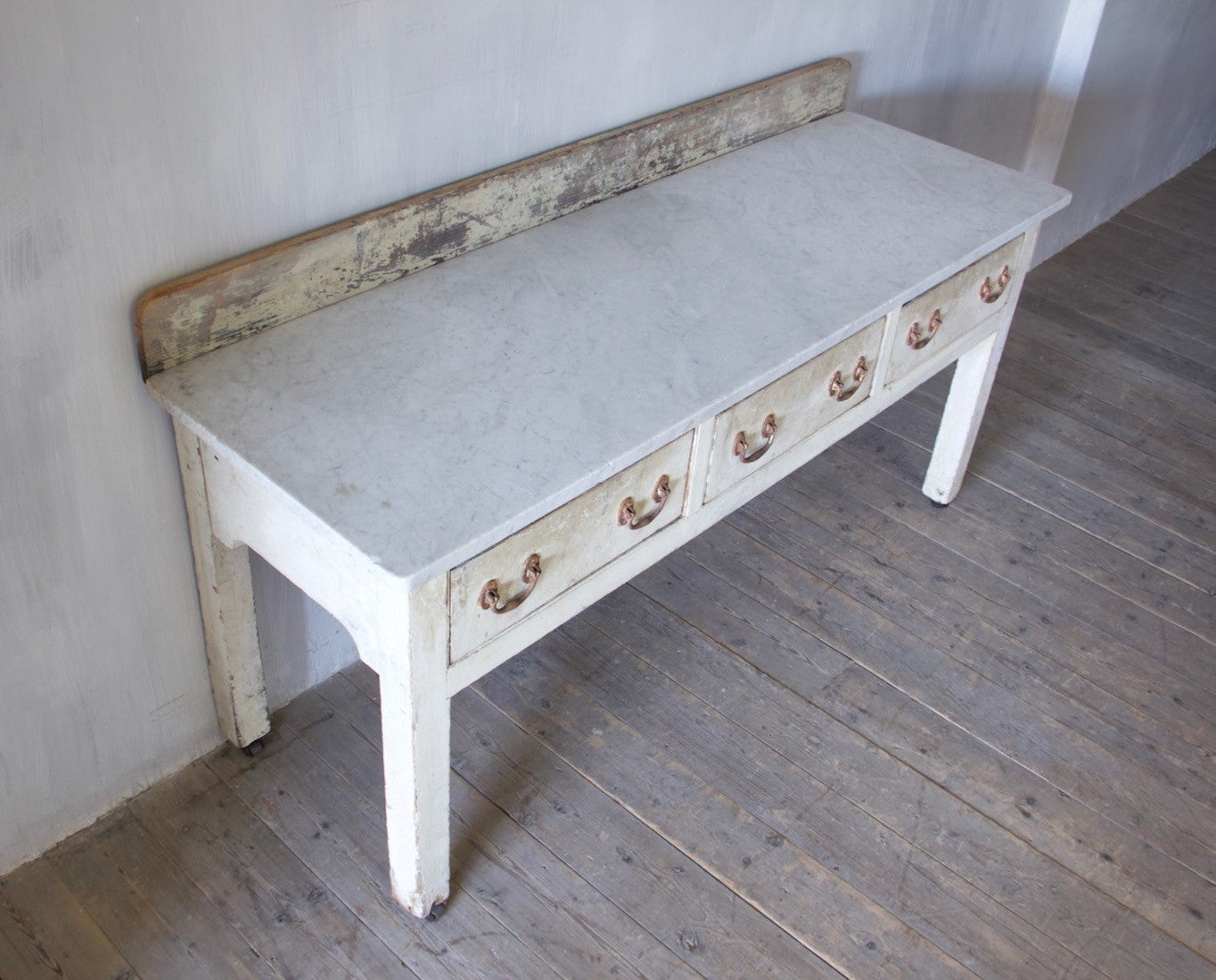 A C19th dresser with marble top