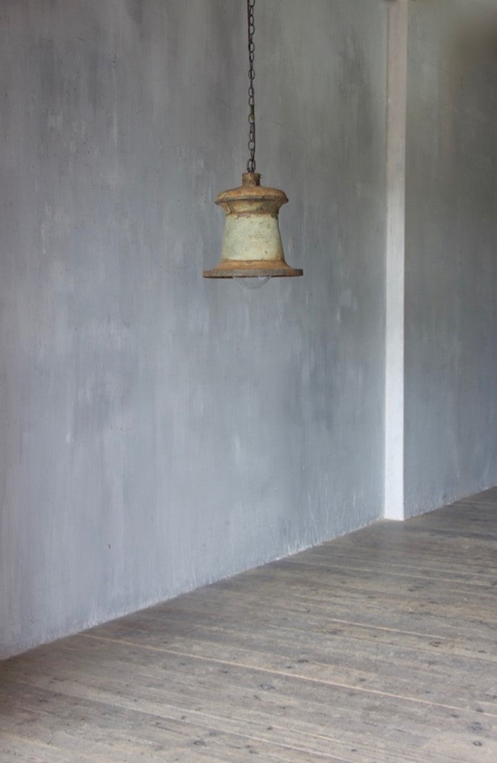A 19th century iron pendant light