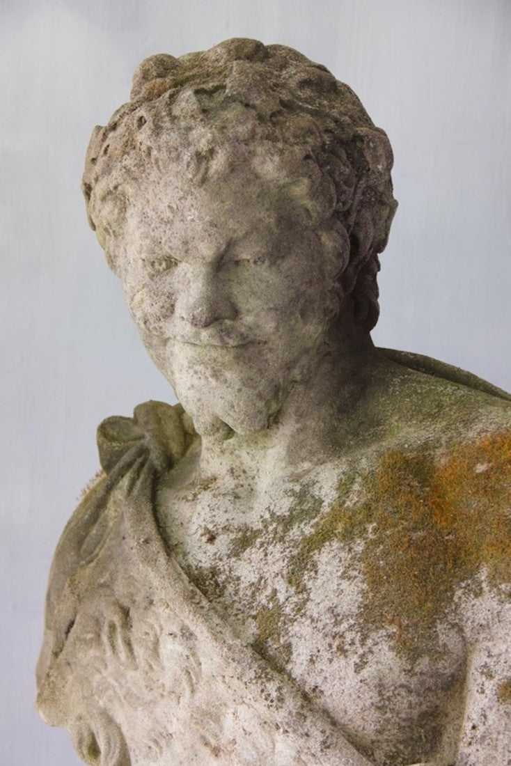 Two classical busts on columns
