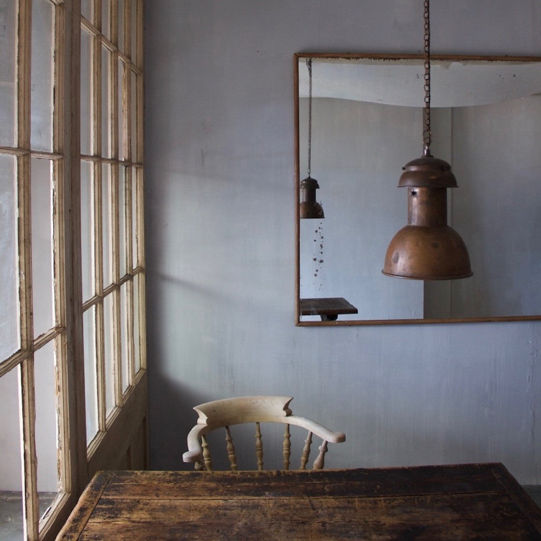2 similar copper pendant lights